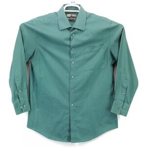 Joseph Abboud Button Up LS Collared‎ Slim Fit Shirt Striped Green Size 16 32/33
